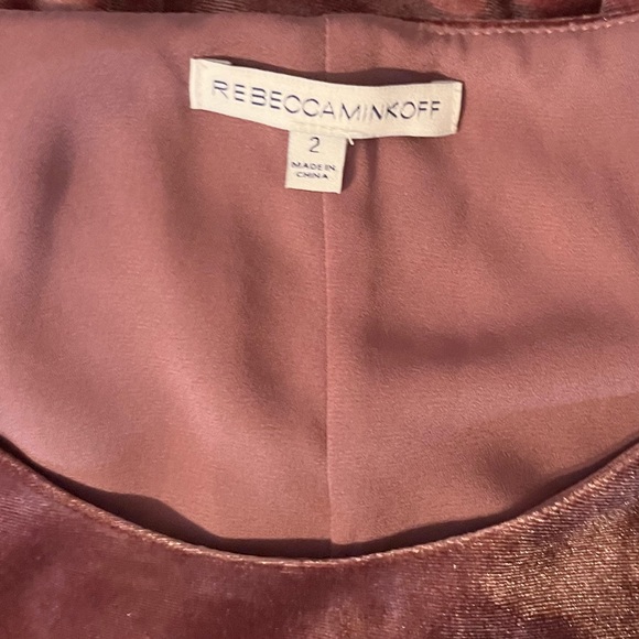 Rebecca Minkoff Tiffany Mauve Velvet Ruffle Hem Sleeveless Sheath Dress - Picture 8 of 9